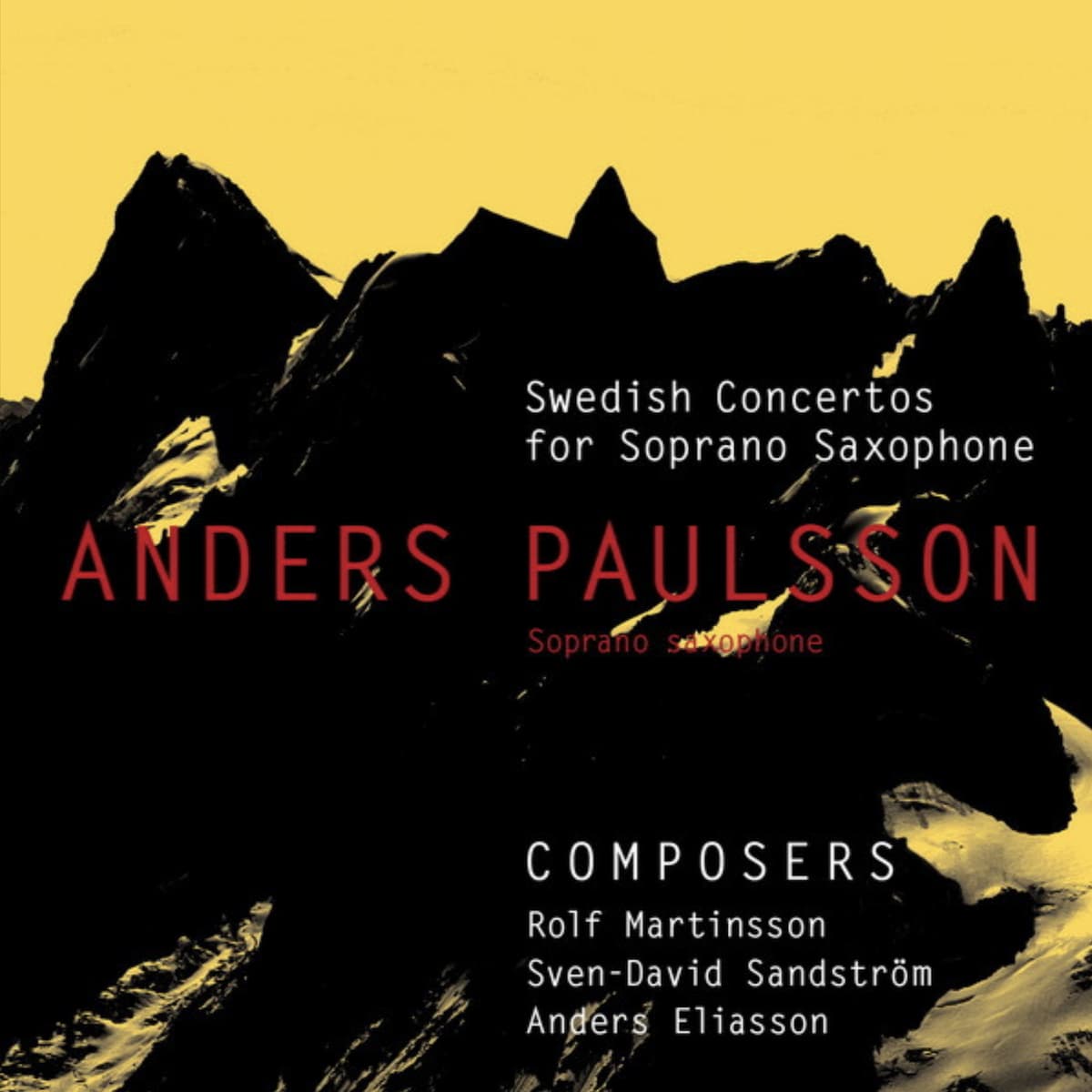 Record cover artwork for Swedish Concertos for Soprano Saxophone